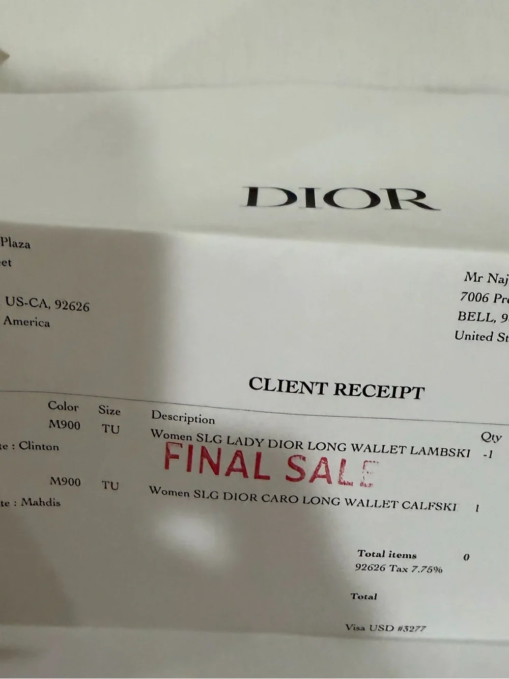 Dior Authentic wallet black